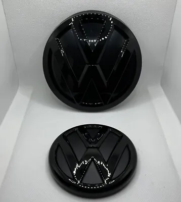 $65 • Buy Glossy Black Front & Rear Car Emblem SET Badge For VW Jetta GLI 2015-2018