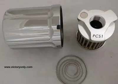 FLO Stainless Oil Filter PCS1 & Housing Chrome Deep Cut Victory Motorcycle • $139.95