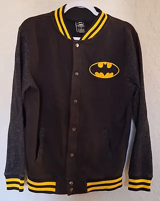 Batman Jacket Mens Small Varsity Classic Letterman Style Snap Button Bat Signal • $10