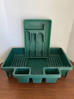 Vtg Kitchen Rubbermaid Dish Drainer Drying Rack And Silverware Tray 6054 • $39