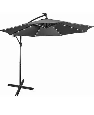 Mondeer Cantilever Parasol 3M Aluminium Waterproof Solar LED Lighting • £69.99