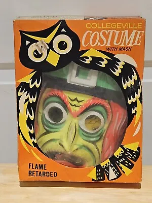 Vintage 1960's Collegeville WITCH Costume & Mask With Box 12-R Medium (8-10) • $99.99