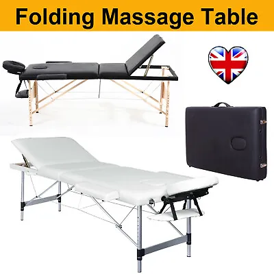 £18.23 • Buy Folding Massage Table Spa Beauty Bed Portable Salon Therapy Couch 2 Or 3 Section