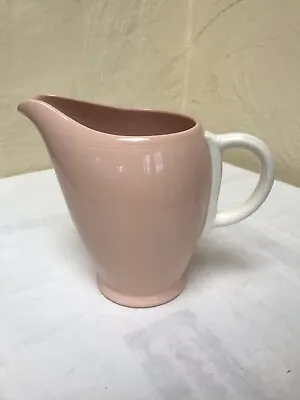 Grindley Pink Peach Milk Jug With White Handle Art Deco Style Utility China • £9.50
