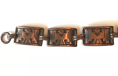 VTG Solid Copper Eagle Thunderbird Native American Southwestern 7-Panel Bracelet • $15