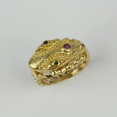 Vintage 18k Yellow Gold Womens  Snake  Ring Size 6.25 • $699