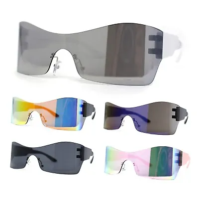Retro Oversize Shield Color Mirror Wrap Around Sport Sunglasses • $13.95