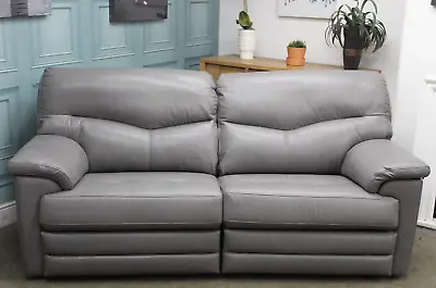 G Plan Stratford Electric 3 Seater Sofa In Dallas Charcoal Leather. Rrp £3479. • £1799