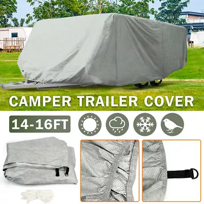 14-16 Ft Explore Camper Trailer Cover Fit For Jayco Swan Free Chocks Caravan RV • $90.24