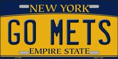 Go Mets Fan Souvenir MLB All Metal License Plate Plaque • $11.25