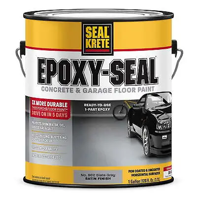Slate Gray Epoxy-Seal Concrete And Garage Floor Driveways Paint-317395 Gallon • $39.97