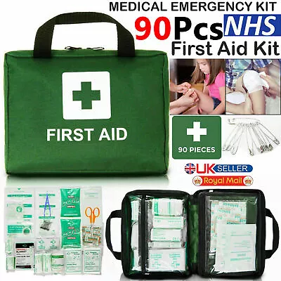 90 Piece First Aid Kit Bag Medical Emergency Kit. Travel Home Car Taxi Workplace • £9.99