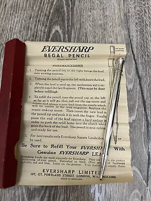 Antique Silver Eversharp Mechanical Pencil With Original Box & Instructions • $19