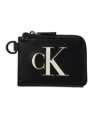 Calvin Klein Men's RFID Half Zip Around Card Case Wallet Black One Size • $25.99