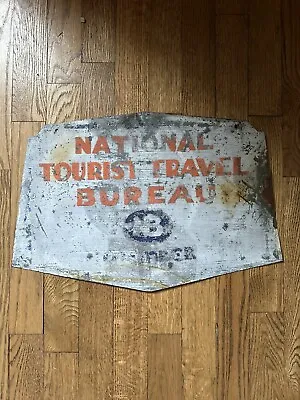 1940s Rare National Tourist Travel Bureau Sign Service Shield Sign AAA Motorist • $250