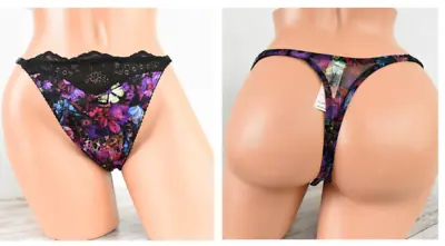 Victoria's Secret MEDIUM *VERY SEXY* SHINE STRAP THONG *Moody Floral* • $22