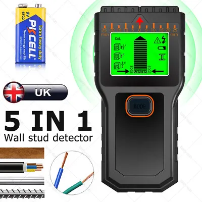 5 In 1 LCD Stud Finder Pipe Sensor Metal Wire Detector Wall Scanner Electric UK • £13.23