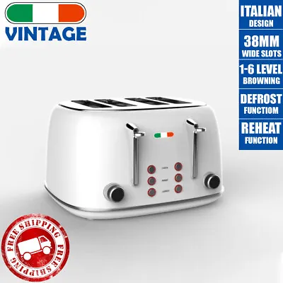 $109.99 • Buy Vintage Electric 4 Slice Toaster White Stainless Steel 1650W Not Delonghi 