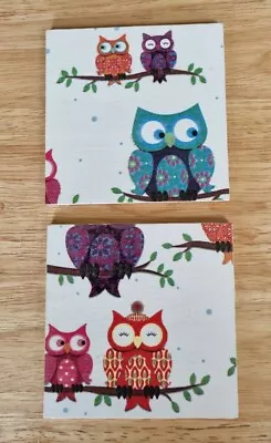 £5 • Buy Decoupage Wooden Coasters - Owl Design