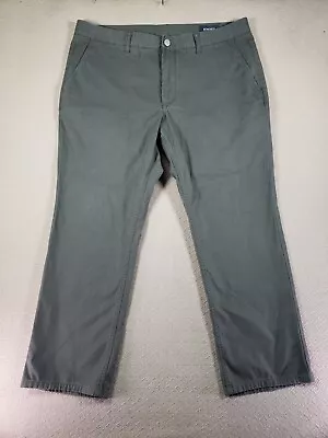 Bonobos Pants Mens 38/34 Gray Straight Leg Low Rise Chino Slash Pockets Outdoor • $44.95