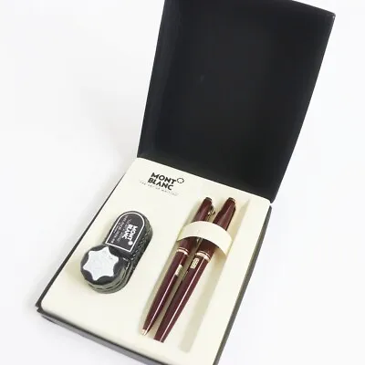 MONTBLANC Vintage Fountain Pen Ballpoint Set Bordeaux Nib EF 14C • $249.94