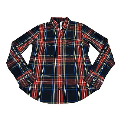 NWT J Crew Shirt Women's 4 Slim Fit Red Plaid Long Sleeve Button Up Blouse • $42.91