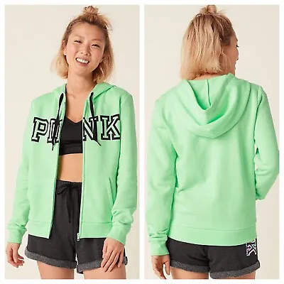 Vs Victorias Secret Pink Perfect Full Zip Hoodie Sweater Jacket Top Got A Mint L • $74.99