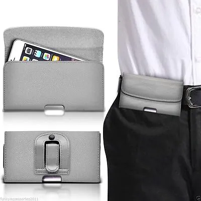 Horizontal Belt Clip Quality Pouch Holster Top Flip Phone Case Holder✔Grey • £7.99