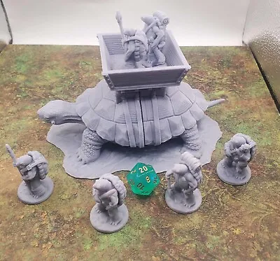 6 Piece Tortle War Party Dungeons And Dragons DnD D&D Scatter Terrain 28mm Mini • $34.99