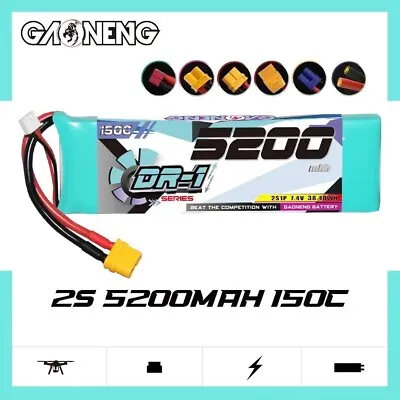 2s LiPo 7.4V 5200mAh 150C/300C XT60 GNB RC Car Boat Drone Helicopter 1pc • $65.95