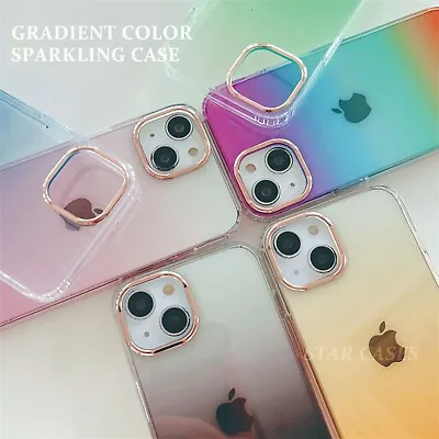 $10.99 • Buy IPhone15 14 Plus 13 Pro Max 12 11 Glitter Gradient Colour Sparkling Case Cover