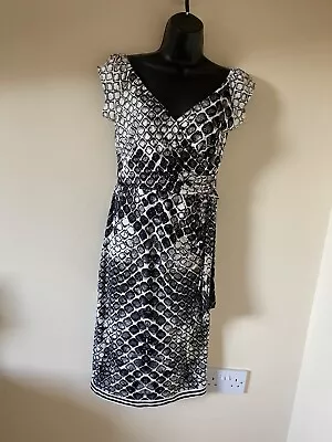Black/white Stretchy Dress Size Xs (8) By K-design  • £6