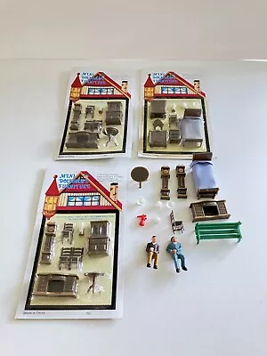 Lot Of 4 Mini Doll House  Furniture Dining Room - Bedroom New Factory Sealed • $12