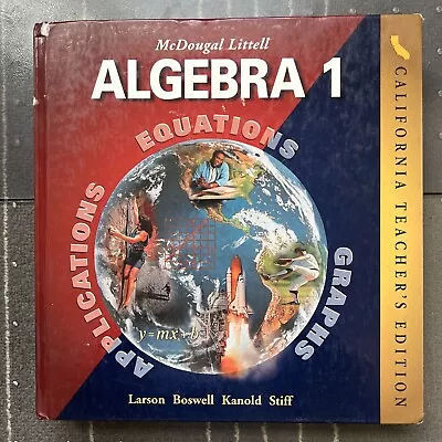 MCDOUGAL LITTELL ALGEBRA 1 CALIFORNIA TEACHER'S EDITION By Ron Larson • $45