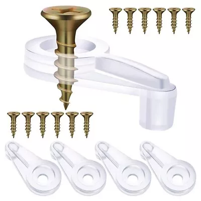Practical Plastic Mirror Clips And Screws For Cabinet Door Craft Reliable Hold • £5.47
