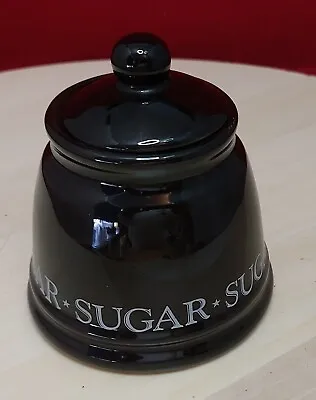 DMD David Mason Design - Black Pottery Sugar Jar  [MOANA] • £8