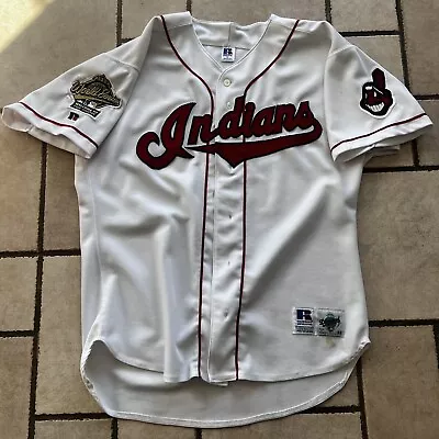 Russell Authentic Cleveland Indians 1995 MLB Jersey White 48 XL Made In USA • $75