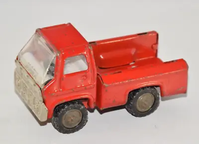 Louis Marx Vintage 1970 Pressed Metal Utility Truck Red Toy 3.5  Japan -No Sides • $14.99