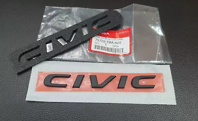 CIVIC FC FK Matt Black  LOGO EMBLEM BADGE FOR REAR HONDA CIVIC FC FK 2015-21 • $18.50