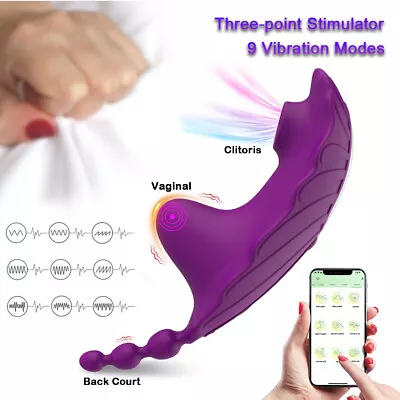 APP Remote Control Wearable Massager Sucking Clitoris Vibrating Panties Sex Toy • $32.95