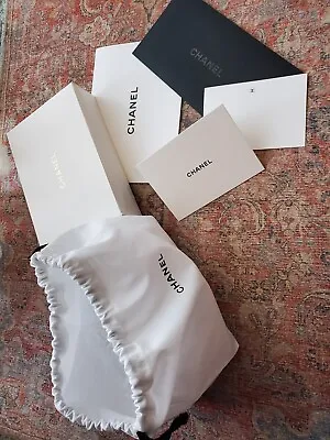 Authentic Chanel Empty Gift Set With Cards Cotton Bag Tissue Message Card • £14.46