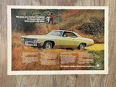 2 Pg Vintage 1971 Buick LeSabre Print Ad Advertisement Original FREE SHIPPING • $9.50