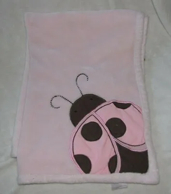 $29.99 • Buy Kidsline Pink Brown Fleece Baby Girl Plush Ladybug Blanket