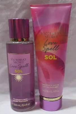 Victoria's Secret Fragrance Mist & Lotion Set Lot Of 2 LOVE SPELL SOL Sunny • $37.65