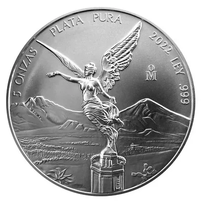 2022 Silver Mexican Libertad Onza 5 Oz Brilliant Uncirculated • $267.15