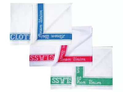 6x Linen Union T-Towels Kitchen Glass Cloth Catering 55% Linen 45% Pure Cotton • £9.49