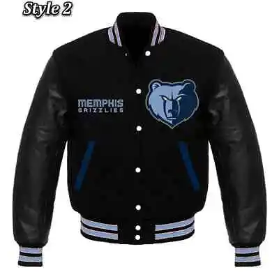 Letterman Memphis Grizzlies Black Varsity Jacket • $109