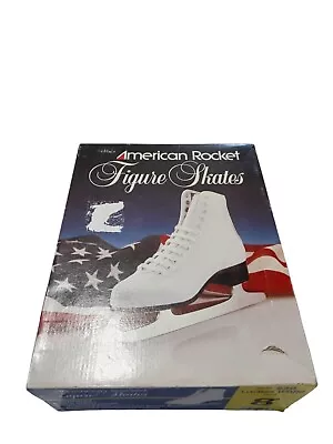  American Rocket Women's White Figure Skates Size 8 Style 520 Vintage New In Box • $37.98
