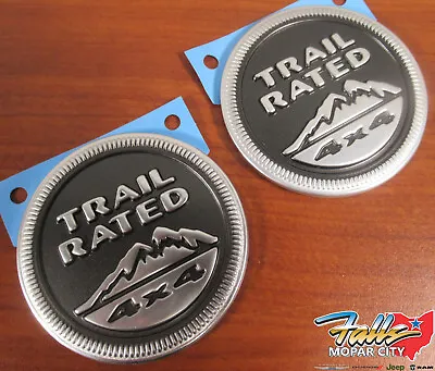 2021 Jeep Grand Cherokee Left & Right Front Fender Trail Rated 4 X4 Emblems OEM • $29.75