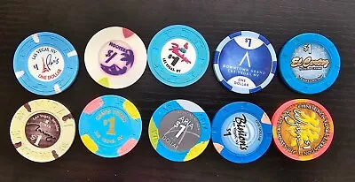 10 X Las Vegas $1 Casino Chips • £55